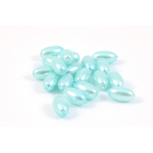 Oval glass pearl 4x7mm light aqua* 